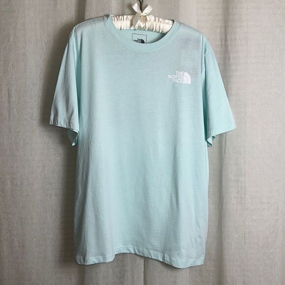The North Face XL Sky Blue White Cotton Crewneck Short Sleeve Tee - Picture 1 of 11